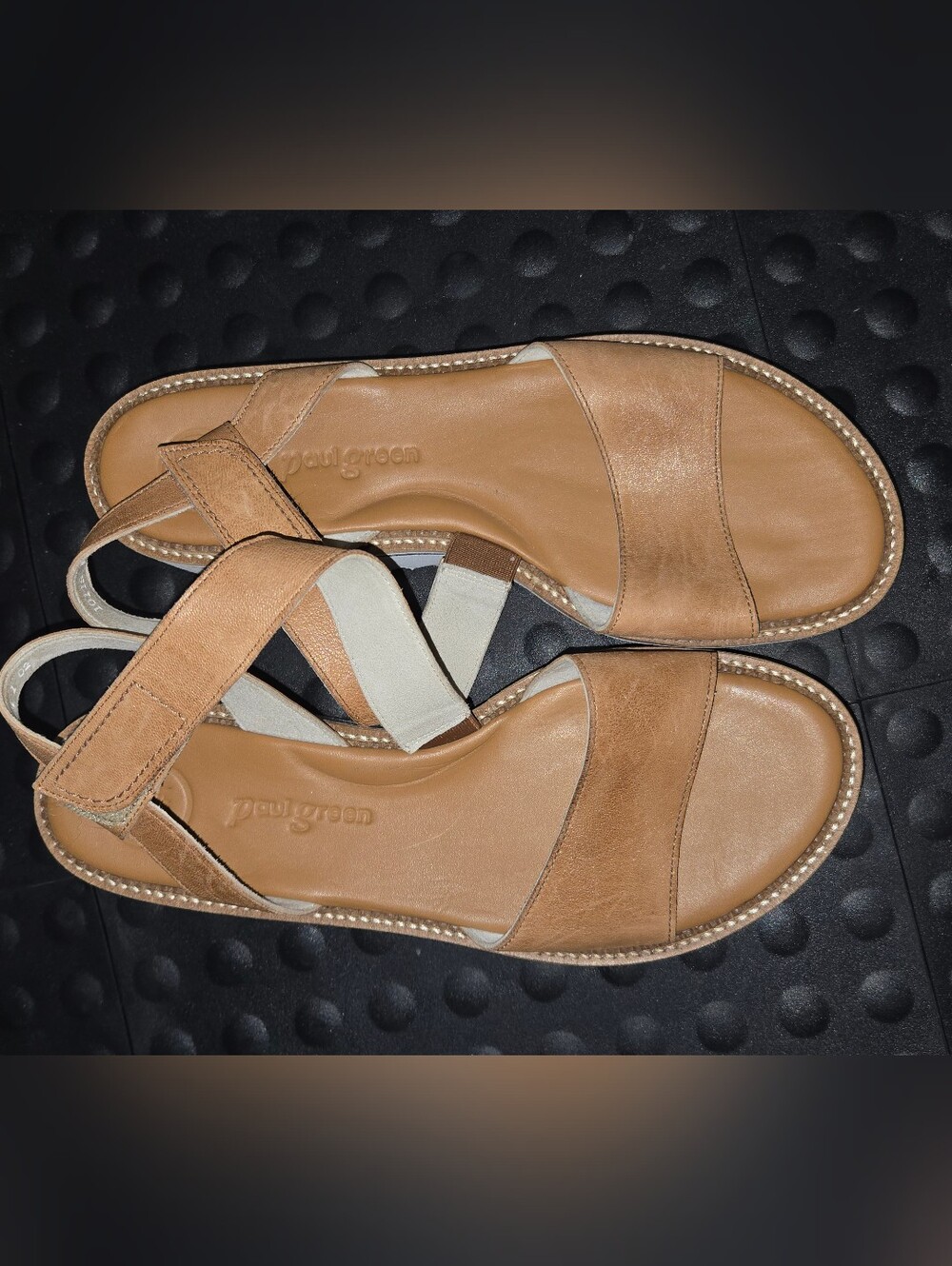 Paul Green Cognac Leather Platform Sandals – UK 7.5 / US 10